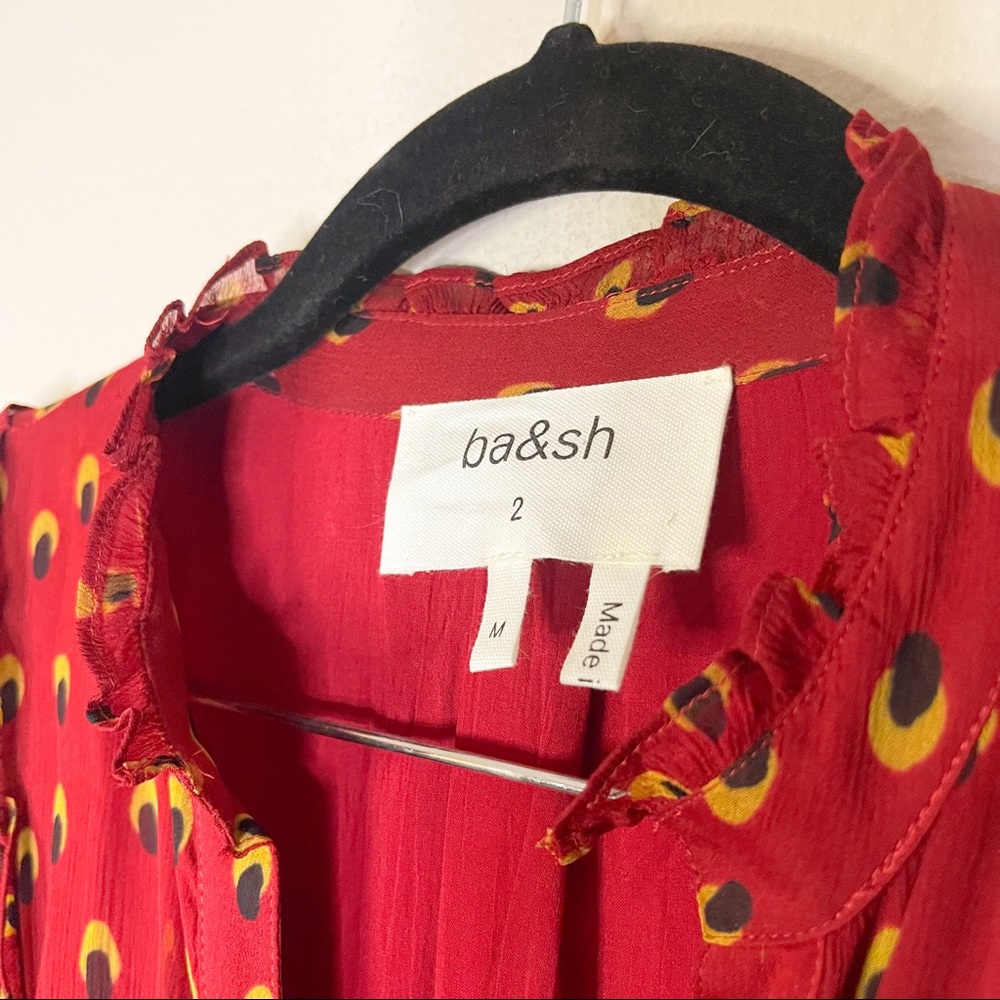 ba&sh Red Patterned Midi Dress - Picture 6 of 9